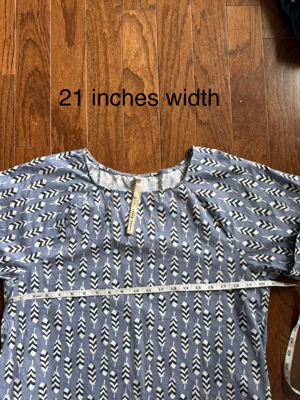 Uncle Frank Blue and White Geometric Shift Dress size large EUC 100% cotton. - Picture 5 of 10